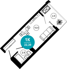 15 м², квартира-студия 4 700 000 ₽ - изображение 62