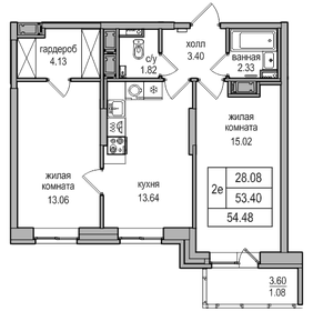 54 м², 2-комнатная квартира 10 400 000 ₽ - изображение 123