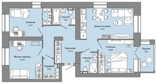 85 м², 4-комнатная квартира 9 199 440 ₽ - изображение 23
