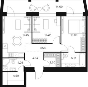 Квартира 75,2 м², 2-комнатная - изображение 1