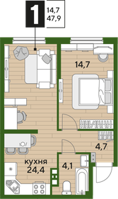 47,9 м², 1-комнатная квартира 8 914 190 ₽ - изображение 25