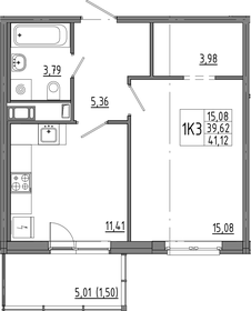 Квартира 44,6 м², 1-комнатная - изображение 1