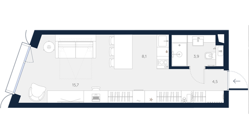 36,8 м², апартаменты-студия 19 044 000 ₽ - изображение 70