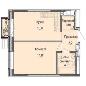 Квартира 37,7 м², 1-комнатная - изображение 1