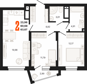 63,6 м², 2-комнатная квартира 8 611 108 ₽ - изображение 24