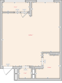 Квартира 42,1 м², 1-комнатная - изображение 1