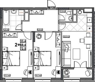 115,6 м², 3-комнатная квартира 24 500 000 ₽ - изображение 125