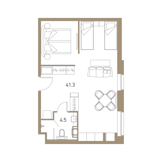 46,2 м², 2-комнатные апартаменты 18 408 630 ₽ - изображение 22