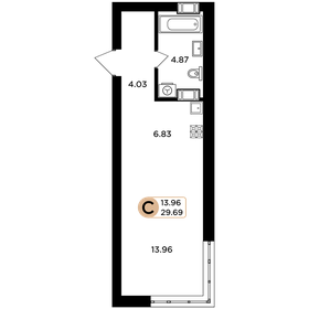 29,7 м², квартира-студия 3 265 900 ₽ - изображение 27