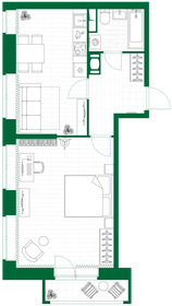 50,3 м², 1-комнатная квартира 9 427 358 ₽ - изображение 12