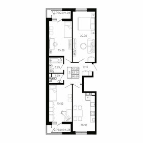 Квартира 86,6 м², 3-комнатная - изображение 1