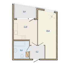 Квартира 43,1 м², 1-комнатные - изображение 5