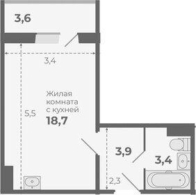 Квартира 29,6 м², студия - изображение 1