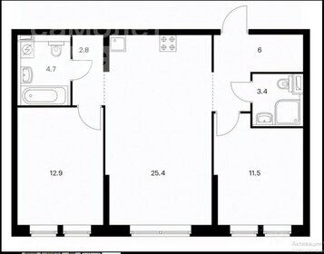 Квартира 66,7 м², 3-комнатная - изображение 1