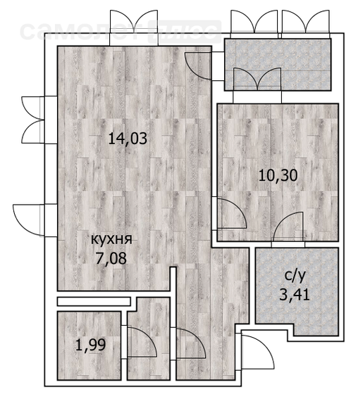 44,5 м², 2-комнатная квартира 7 000 000 ₽ - изображение 1
