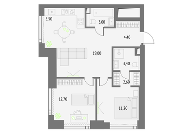 62 м², 2-комнатная квартира 26 678 788 ₽ - изображение 86