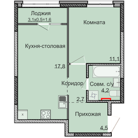 44,4 м², 1-комнатная квартира 4 022 880 ₽ - изображение 7