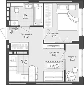 Квартира 29,9 м², студия - изображение 1