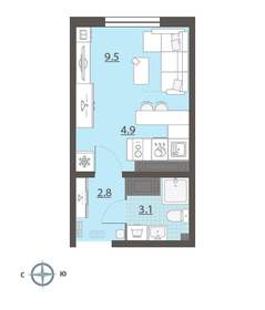 19 м², квартира-студия 3 050 000 ₽ - изображение 38