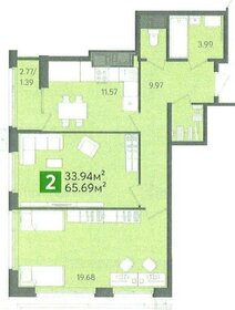 Квартира 65,7 м², 2-комнатная - изображение 1