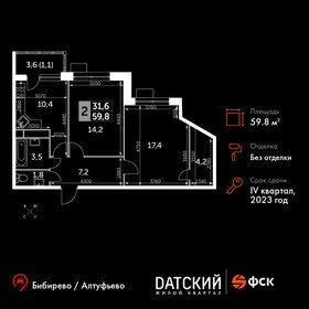 59,2 м², 2-комнатная квартира 12 668 800 ₽ - изображение 32