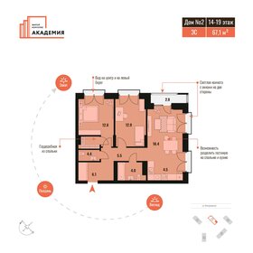 Квартира 70,4 м², 3-комнатная - изображение 1