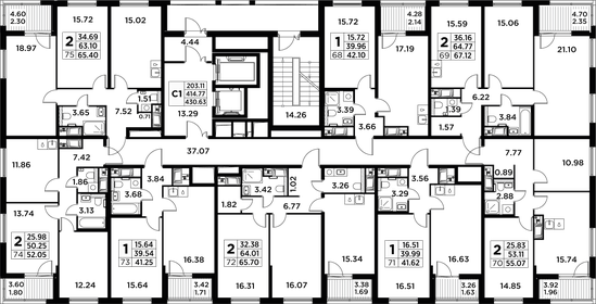 Квартира 65,4 м², 2-комнатная - изображение 2