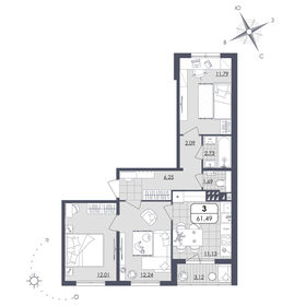 60,8 м², 3-комнатная квартира 4 800 000 ₽ - изображение 102