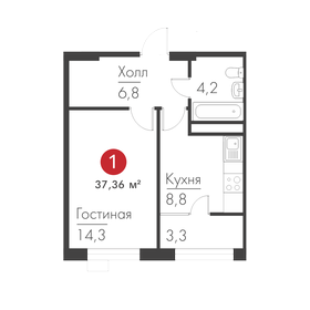 39,7 м², 1-комнатная квартира 9 371 870 ₽ - изображение 11