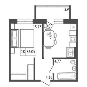 Квартира 36,1 м², 1-комнатная - изображение 1