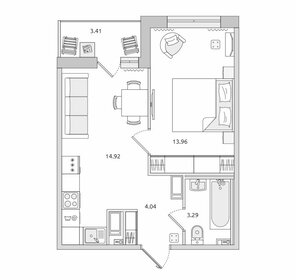 Квартира 39,6 м², 1-комнатная - изображение 1