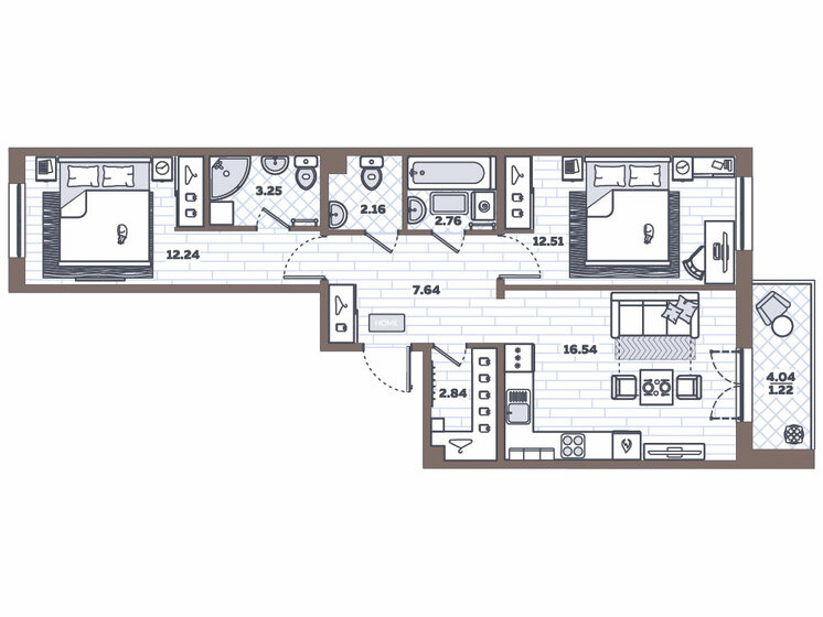 61,2 м², 2-комнатная квартира 10 457 200 ₽ - изображение 33