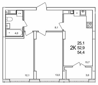 52,6 м², 2-комнатная квартира 6 700 000 ₽ - изображение 68
