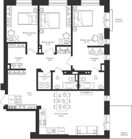 Квартира 108,8 м², 3-комнатная - изображение 1