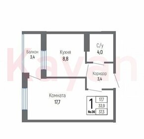 Квартира 36,4 м², 1-комнатная - изображение 1