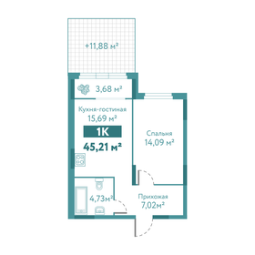 45 м², 1-комнатная квартира 6 500 000 ₽ - изображение 82