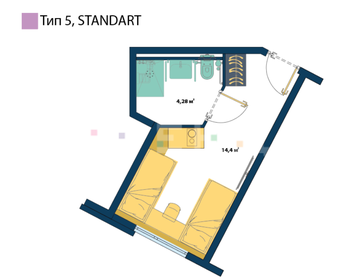 Квартира 19,1 м², студия - изображение 2