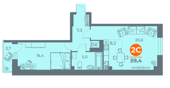 65,7 м², 2-комнатная квартира 10 700 000 ₽ - изображение 54