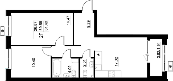 11,7 м², квартира-студия 2 350 000 ₽ - изображение 104