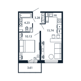 34,2 м², 1-комнатная квартира 6 184 888 ₽ - изображение 45
