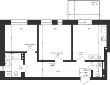 39,3 м², 1-комнатная квартира 3 500 000 ₽ - изображение 11