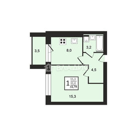 Квартира 32,8 м², 1-комнатная - изображение 5