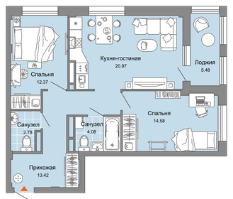 59,8 м², 3-комнатная квартира 8 799 000 ₽ - изображение 20