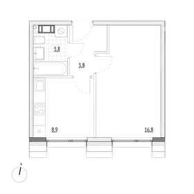 33,3 м², 1-комнатные апартаменты 6 193 800 ₽ - изображение 33