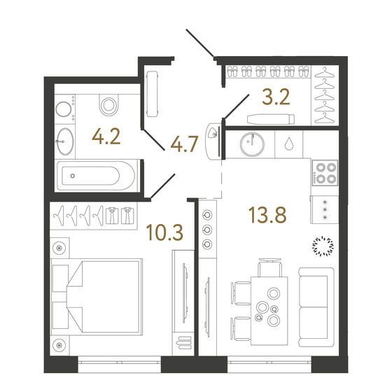 36,2 м², 1-комнатная квартира 10 638 608 ₽ - изображение 1