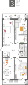 120 м², 3-комнатная квартира 25 000 000 ₽ - изображение 57
