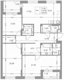 105 м², 4-комнатная квартира 20 250 000 ₽ - изображение 112