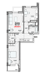 70 м², 2-комнатная квартира 12 500 000 ₽ - изображение 30