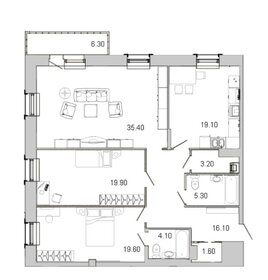 Квартира 125,2 м², 3-комнатная - изображение 1