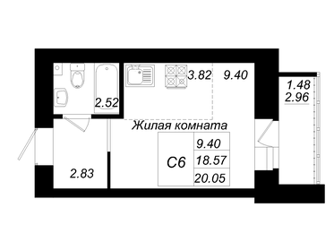 17,2 м², квартира-студия 3 100 000 ₽ - изображение 99